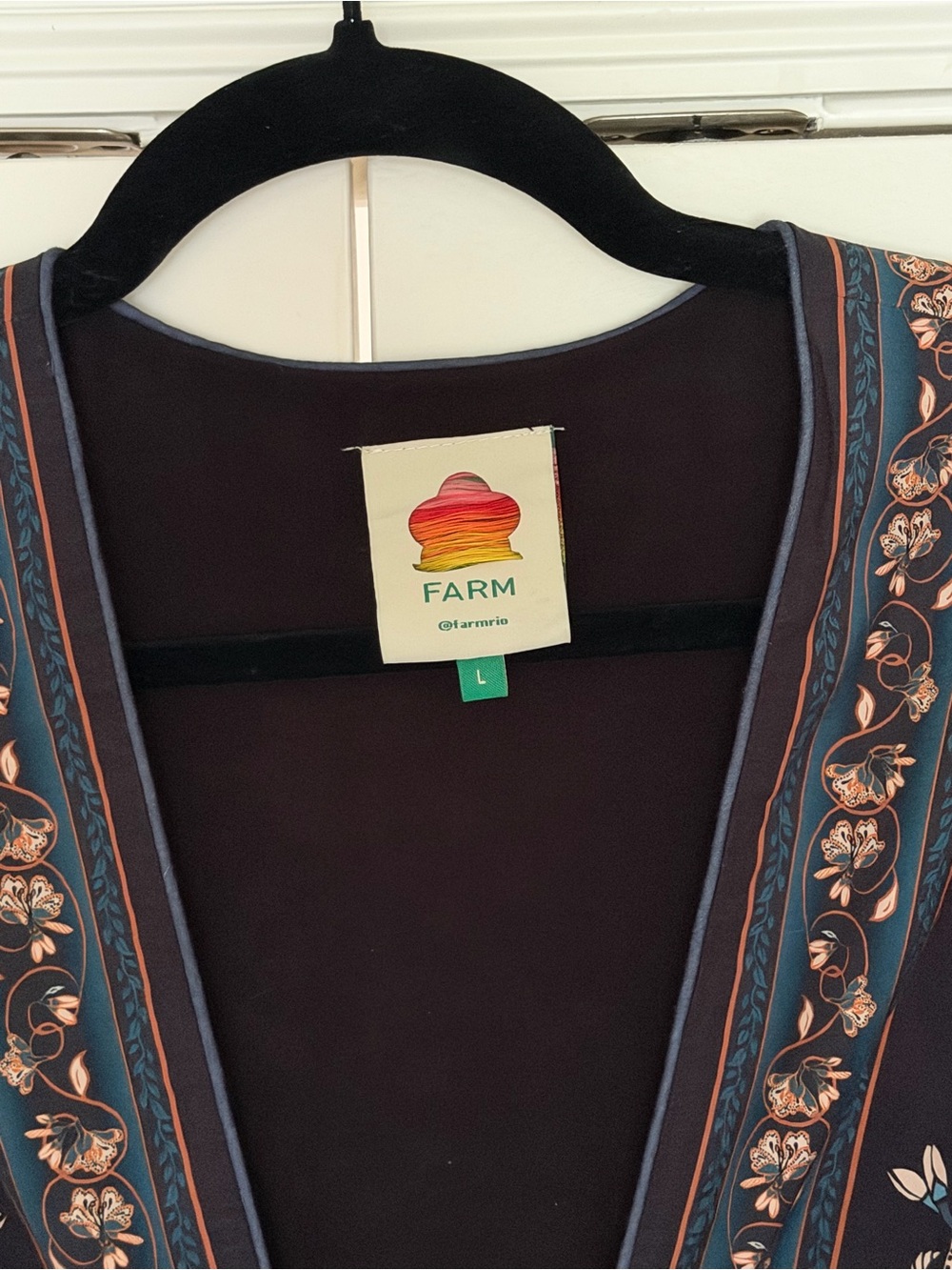 Bohemian Navy Floral V-Neck Maxi Dress - Picture 9 of 10